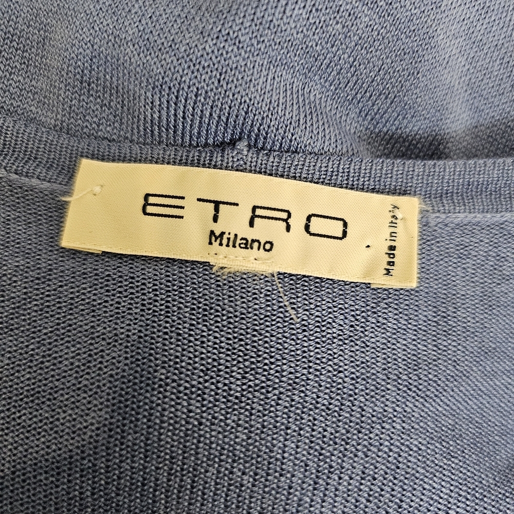 Etro Blue Ruffle Cardigan - Picture 5 of 6